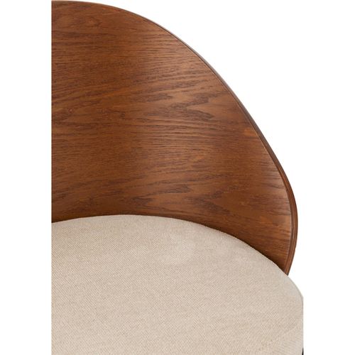 Chaise Contemporaine Bois Marron Et Assise Beige élégante