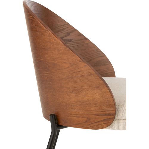 Chaise Contemporaine Bois Marron Et Assise Beige élégante