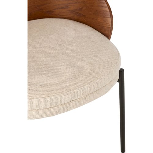 Chaise Contemporaine Bois Marron Et Assise Beige élégante