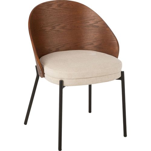 Chaise Contemporaine Bois Marron Et Assise Beige élégante