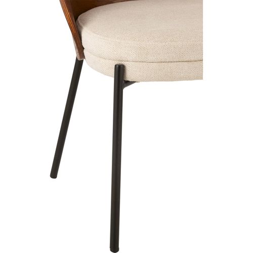 Chaise Contemporaine Bois Marron Et Assise Beige élégante