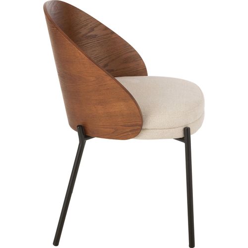 Chaise Contemporaine Bois Marron Et Assise Beige élégante