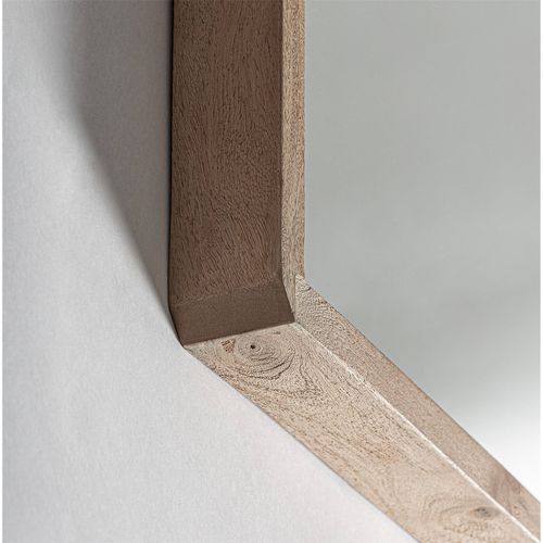 Miroir Mural Jacquard En Bois De Manguier Finition Vieilli Marron