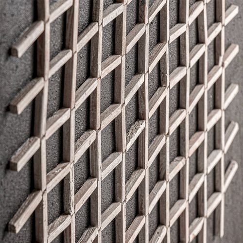 Panneau Décoratif Contemporain Bois Foncé Finition Vieillie