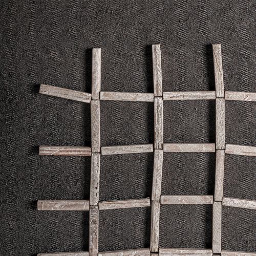 Panneau Décoratif Contemporain Bois Foncé Finition Vieillie