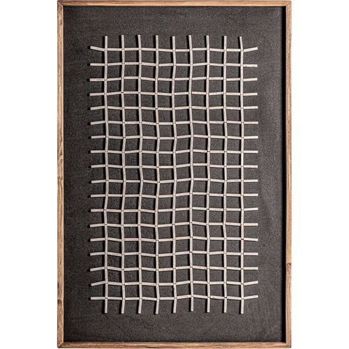 Panneau Décoratif Contemporain Bois Foncé Finition Vieillie