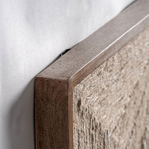 Tableau Mural Boho En Bois De Manguier Finition Vieilli Brun Clair