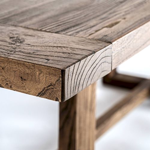 Table De Salle à Manger Contemporaine En Bois D'orme Marron Marbré