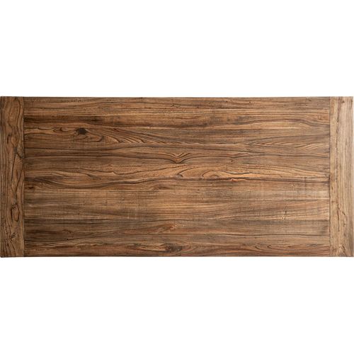 Table De Salle à Manger Contemporaine En Bois D'orme Marron Marbré