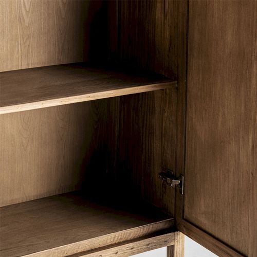 Armoire Contemporaine En Bois D'orme Finition Marron Marbré