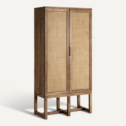 Armoire Contemporaine En Bois D'orme Finition Marron Marbré