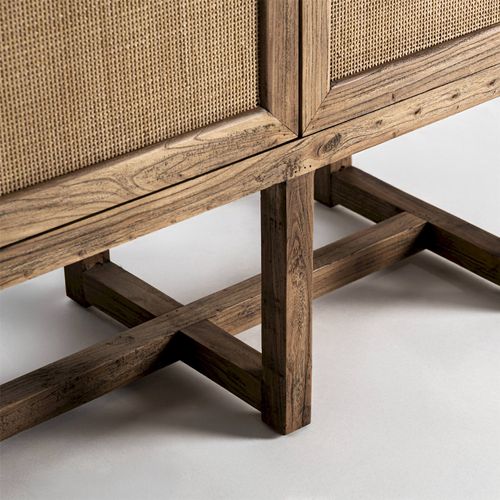 Armoire Contemporaine En Bois D'orme Finition Marron Marbré