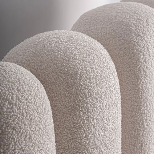 Tête De Lit Contemporaine Crème Finition Marbrée En Bouclé