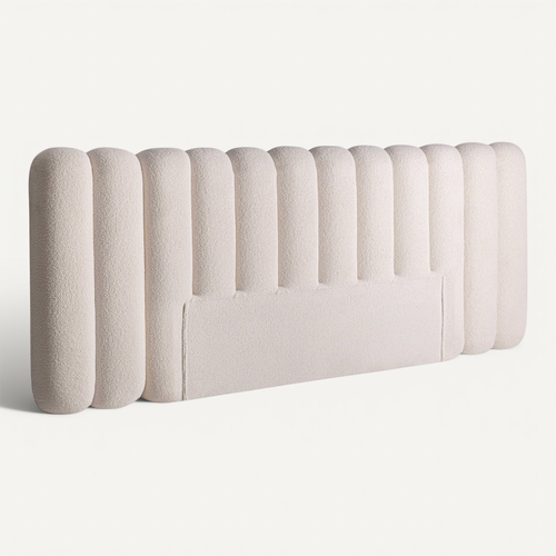 Tête De Lit Contemporaine Crème Finition Marbrée En Bouclé