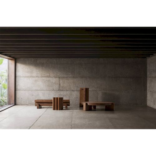 Table Basse Brutalist En Bois De Sal Style Contemporain Marron