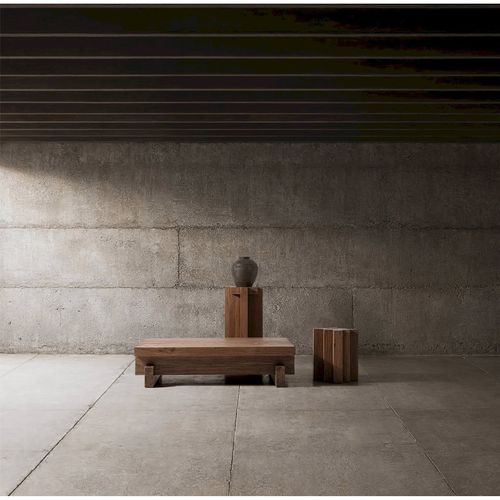 Table Basse Brutalist En Bois De Sal Style Contemporain Marron