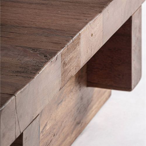 Table Basse Brutalist En Bois De Sal Style Contemporain Marron