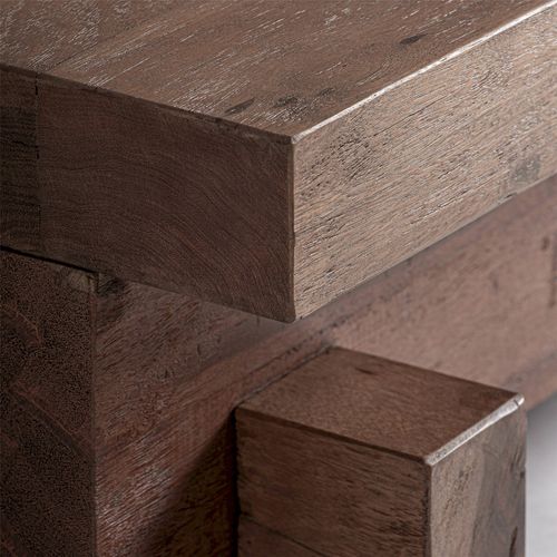 Table Basse Brutalist En Bois De Sal Style Contemporain Marron