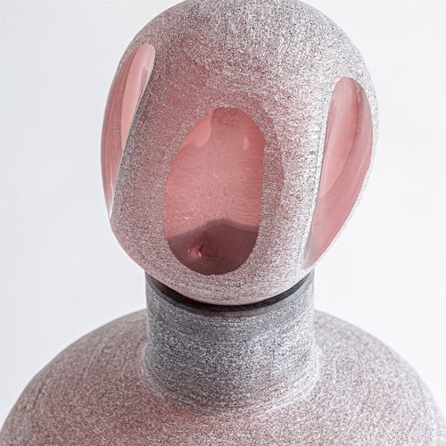 Vase Contemporain En Verre Rose Translucide Décoratif
