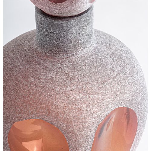 Vase Décoratif En Verre Rose Translucide Style Contemporain