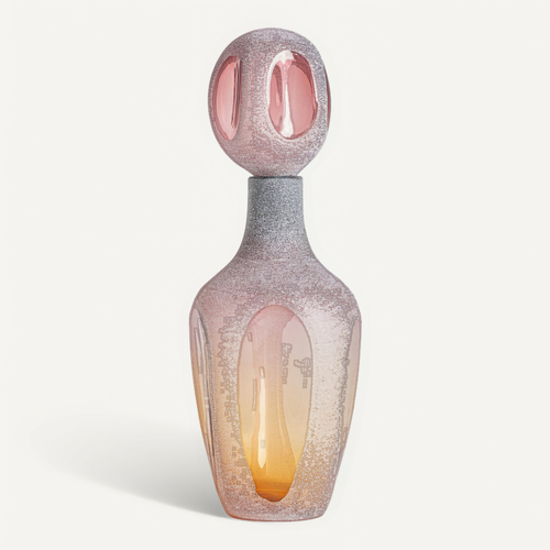 Vase Décoratif En Verre Rose Translucide Style Contemporain