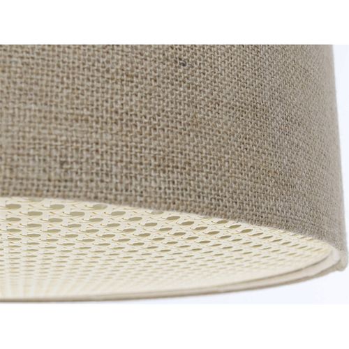 Suspension Bohème élégante En Chanvre Naturel Et Rotin Tressé D. 40 Cm - H20 Cm Beige