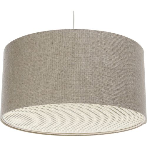 Suspension Bohème élégante En Chanvre Naturel Et Rotin Tressé D. 40 Cm - H20 Cm Beige