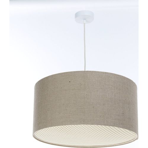 Suspension Bohème élégante En Chanvre Naturel Et Rotin Tressé D. 40 Cm - H20 Cm Beige