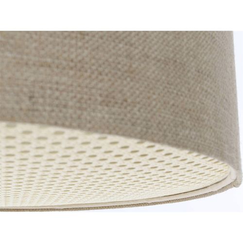 Suspension Bohème élégante En Chanvre Naturel Et Rotin Tressé D. 40 Cm - H20 Cm Beige