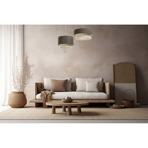 Suspension Boho élégant En Tissu Crème Pour Salon Ou Chambre D. 60 Cm - H35 Cm Beige
