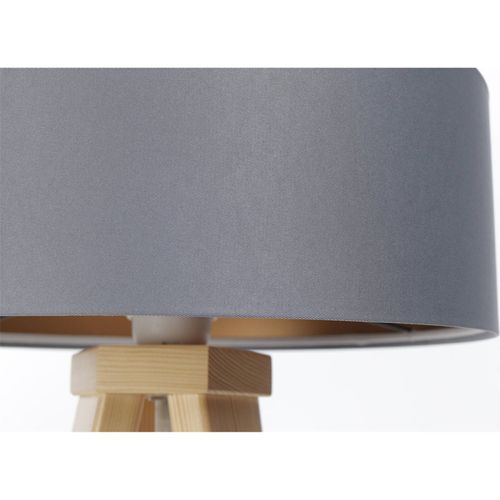 Lampe à Poser Design Satin Gris Intérieur Cuivre éclat Raffiné