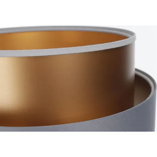 Lampe à Poser Design Satin Gris Intérieur Cuivre éclat Raffiné