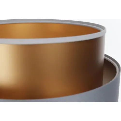 Lampe à Poser Design Satin Gris Intérieur Cuivre éclat Raffiné