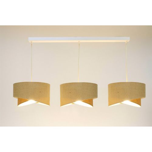 Suspension Boho En Jute Et Lin Style Naturel Réglable