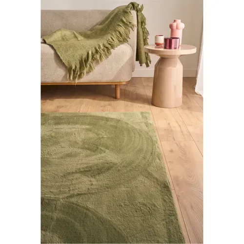 Tapis Vert Uni Très Doux Antidérapant Lavable 200 X 290 Cm Vert