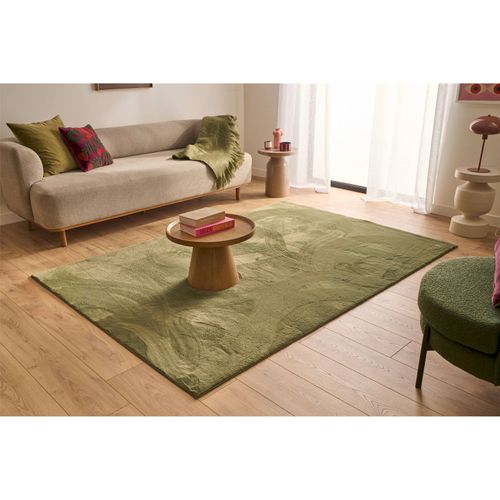 Tapis Vert Uni Très Doux Antidérapant Lavable 200 X 290 Cm Vert