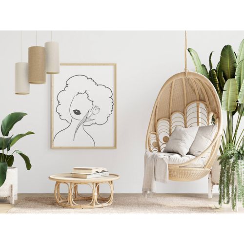 Suspension Bohème En Lin Naturel Effet Rotin Ambiance Chaleureuse D. 15 Cm - H20 Cm Beige