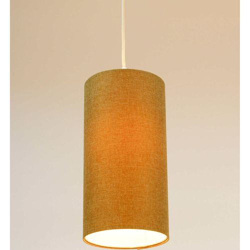 Suspension Bohème En Lin Naturel Effet Rotin Ambiance Chaleureuse D. 15 Cm - H20 Cm Beige