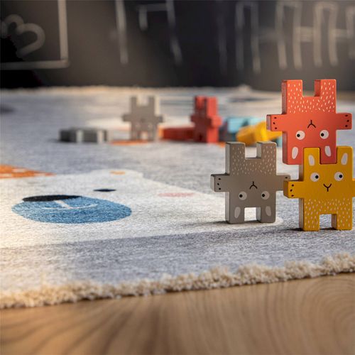 Tapis Enfant Doux Antidérapant Animaux Multicolore