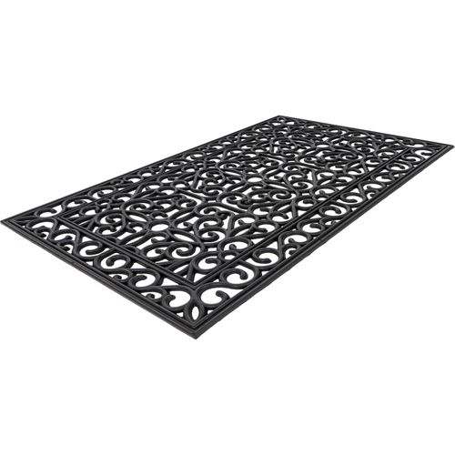 Tapis De Porte En Caoutchouc Noir Antidérapant Intérieur Extérieur