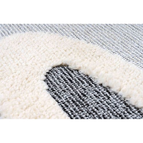 Tapis Rond Enfant Lapin Gris Doux Effet 3d Cut Loop 133 X 133 Cm Gris