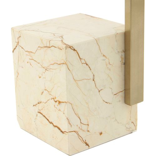 Table Dappoint Carrée Marbre Verre Effet Marbré Blanc Multicolore