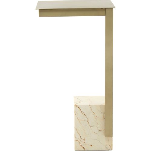 Table Dappoint Carrée Marbre Verre Effet Marbré Blanc Multicolore
