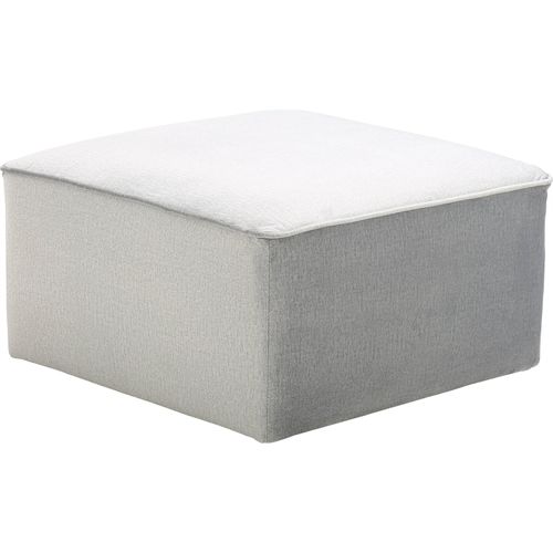Pouf Modulable En Velours Gris Argenté Pour Salon