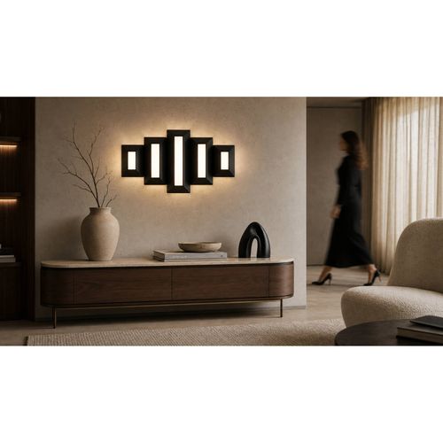 Applique Murale Noire Design Géométrique