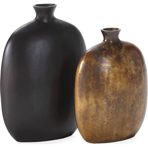 Vase En Métal Laiton Vieilli Au Charme Sculptural