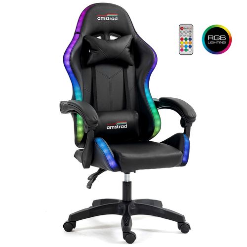 Ams-led-darkside Fauteuil / Chaise De Bureau Gamer Noir - Eclairage LED 366 Effets Télécommande