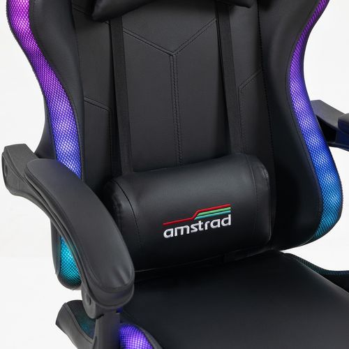 Ams-led-darkside Fauteuil / Chaise De Bureau Gamer Noir - Eclairage LED 366 Effets Télécommande