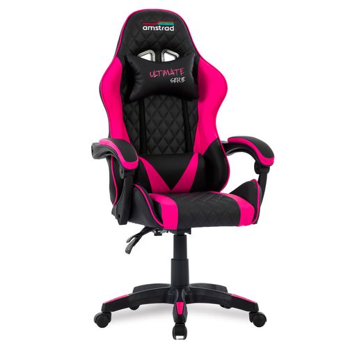 Fauteuil Gamer Ultimate-fushia Coloris Noir et Fushia - Coussin Lombaire et Appuie Tête