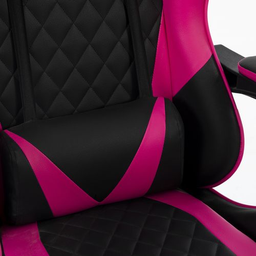 Fauteuil Gamer Ultimate-fushia Coloris Noir et Fushia - Coussin Lombaire et Appuie Tête